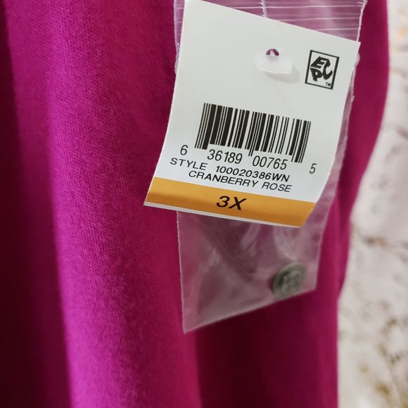 Karen Scott Pink Open Cardigan w/Pockets NWT - Picture 4 of 4